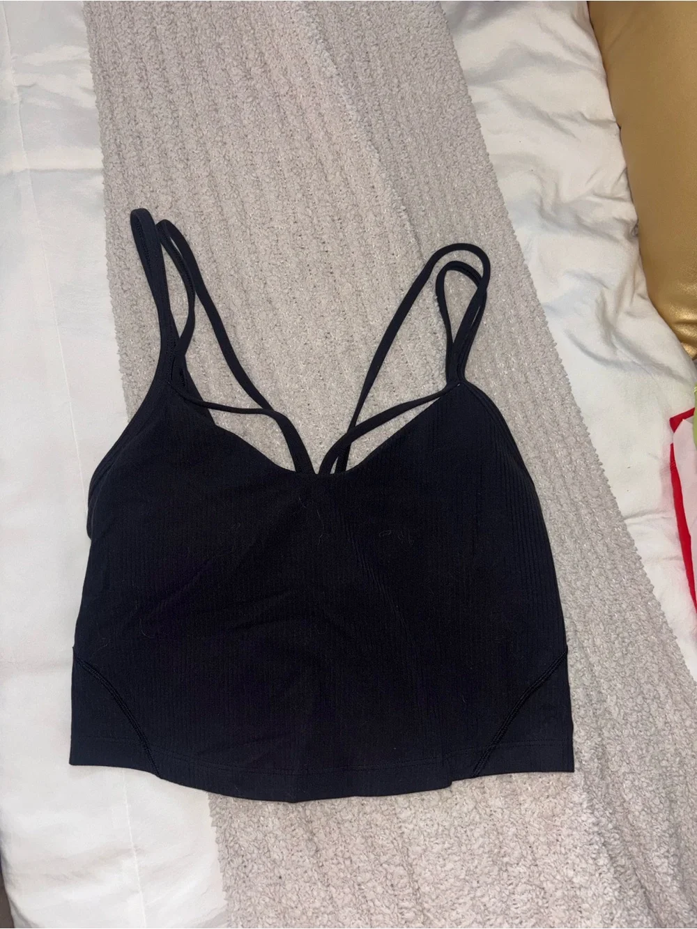 Lululemon Align Strappy Ribbed Black Tank Top Light Support Size XS
